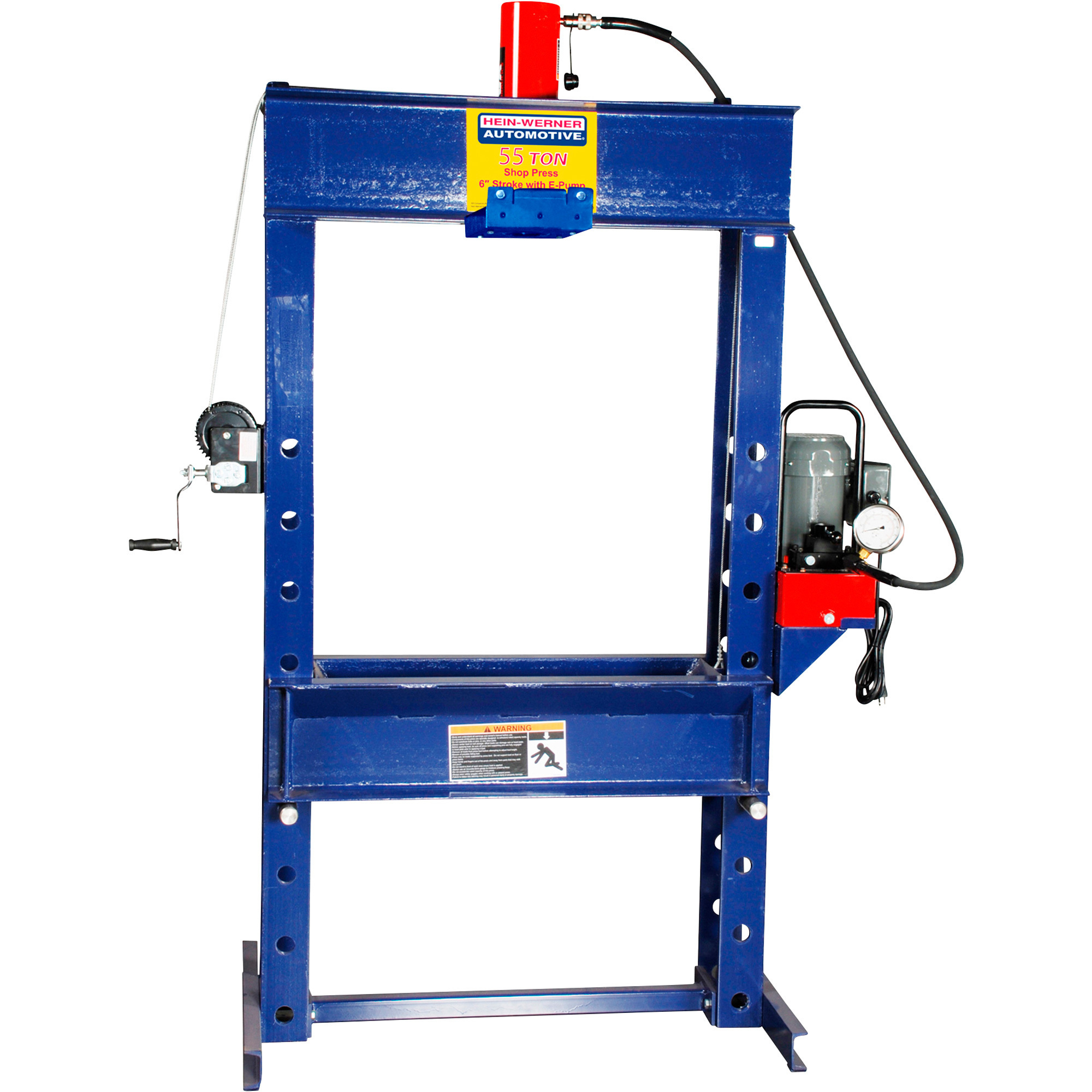 Hein-Werner Rolling Shop Press with Electric Pump, 55-Ton Capacity, Model# HW93412